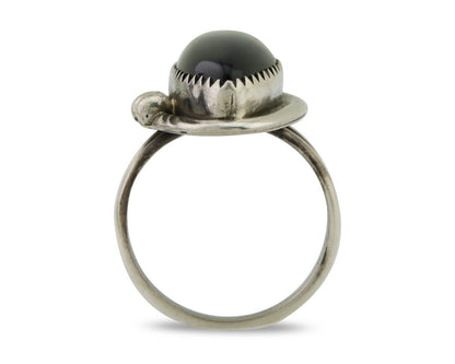 Navajo Handmade Ring 925 Silver Black Onyx Native American Artist C.80's
