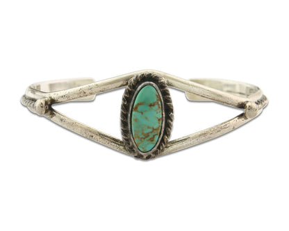 Vintage Navajo Bracelet 925 Silver Turquoise Tranditional Handmade Signed Gecko