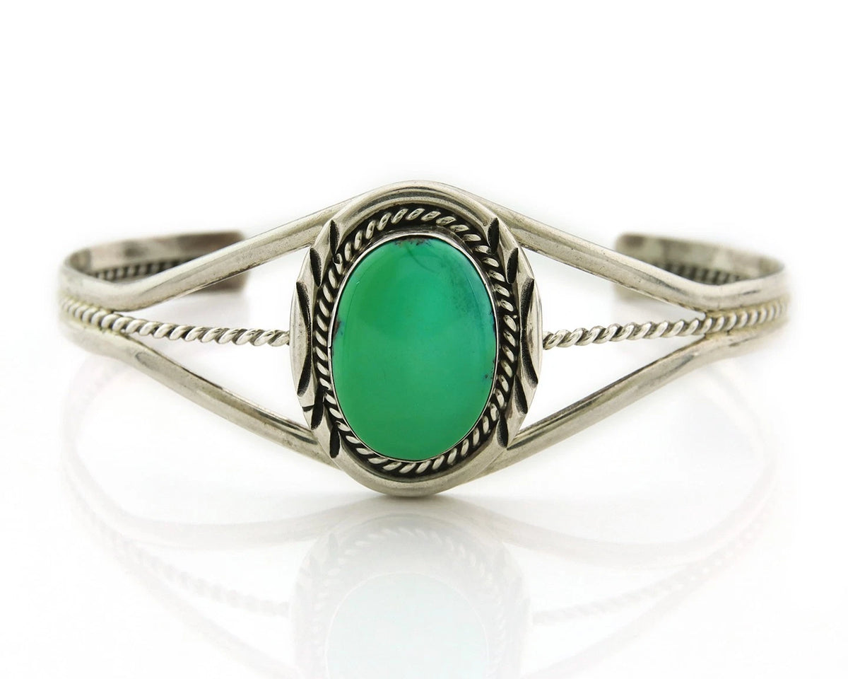 Navajo Cuff Bracelet 925 Sterling Silver Turquoise Vintage Handmade