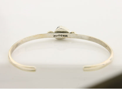 Navajo Bracelet .925 Silver Mediterranean Red Coral Cuff Native Artist C.80's