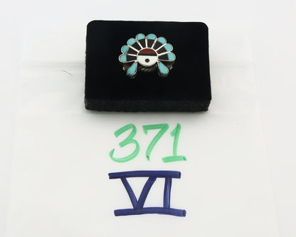 Vintage Zuni Ring 925 Sterling Silver Natural Gemstone Size 6.25