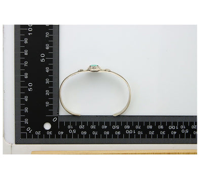 Navajo Bracelet 925 Silver Cuff Turquoise Handmade Native Artist C.80's