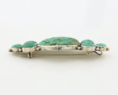 Navajo Handmade Pin Sterling Silver Turquoise Vintage Native Artist