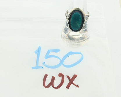 Navajo Ring 925 Sterling Natural Blue Turquoise Native Artist C.80's Size 8.0