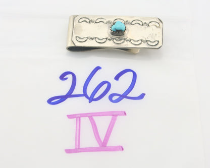 Navajo Money Clip 925 Silver & 999 Nickle Hand Stamp Native American Artist C80s