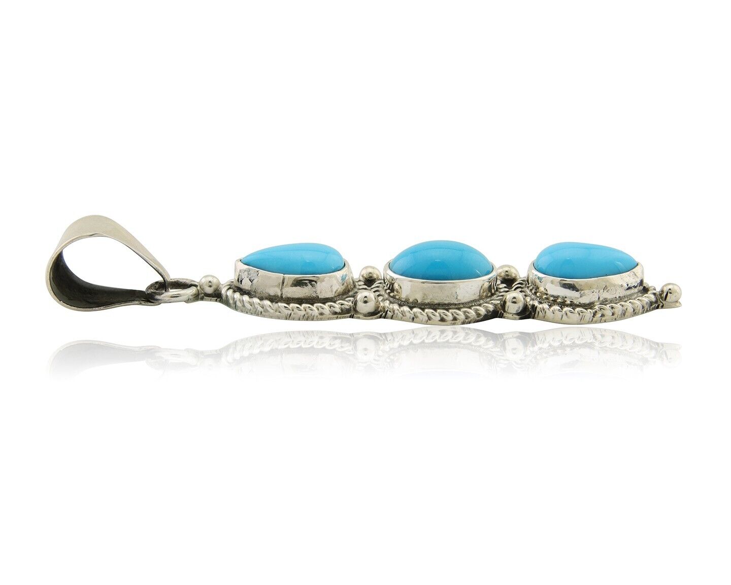 Navajo Necklace 925 Silver Natural Turquoise Artist Kathllen Chavez C.80's