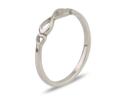 Infinity Heart Promise Ring 925 Solid Silver Size 6.0