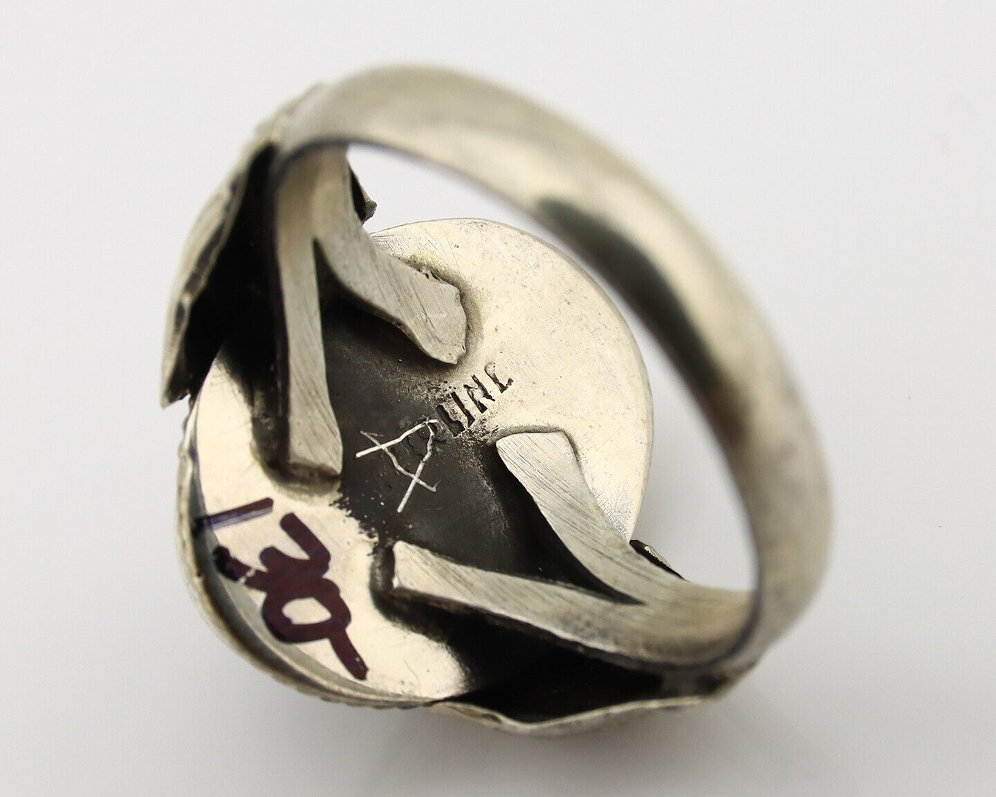 Navajo Handmade Ring 925 Silver Natural High Grade Fire Opal Native Artist C.80s