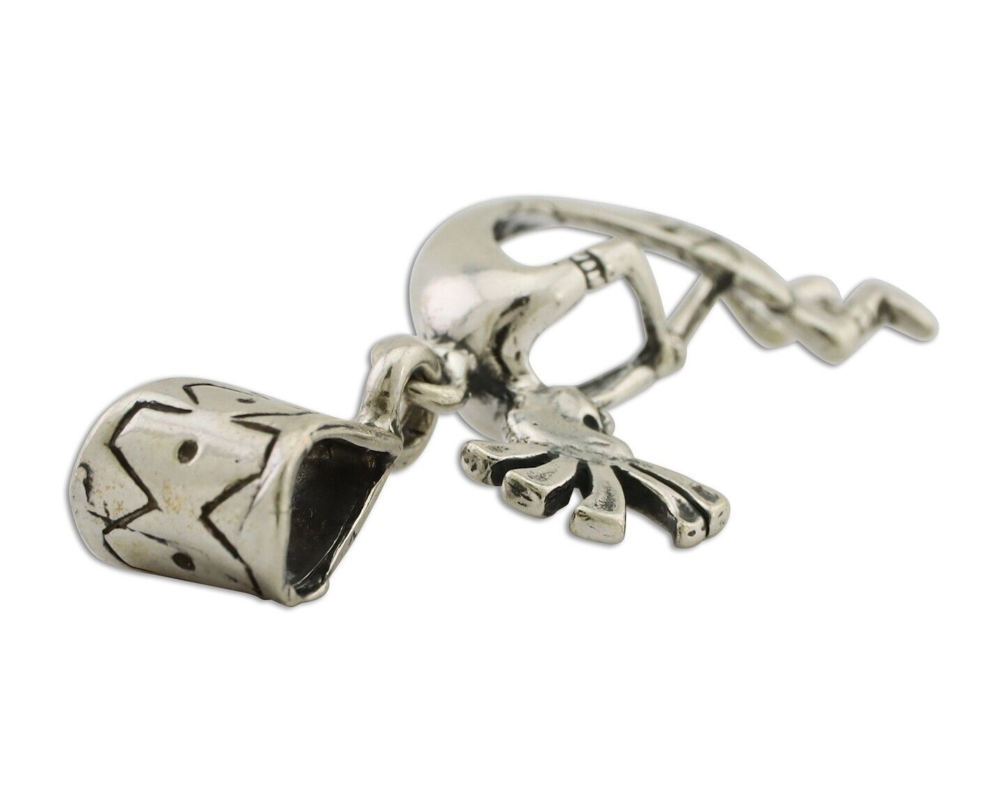 Navajo Kokopelli Pendant 925 Sterling Silver Native Artist Masha C.80's