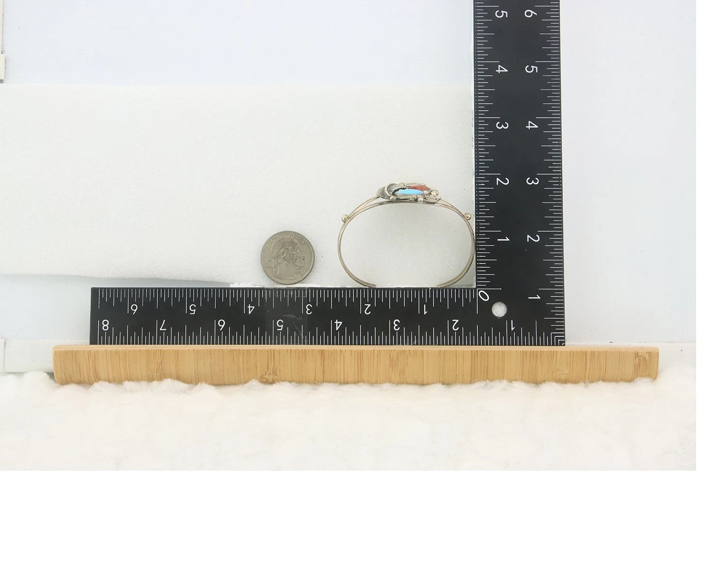 Navajo Cuff Bracelet Sterling Silver Natural Gemstone Vintage Native American