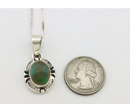Navajo Necklace 925 Silver Arizona Turquoise Handmade Signed Gecko C.90's