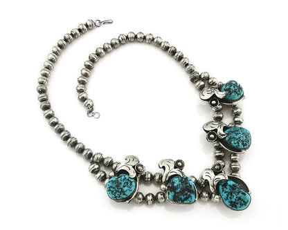 Navajo Necklace Blue Turquoise Vintage Handmade Signed S Emerson C.80's