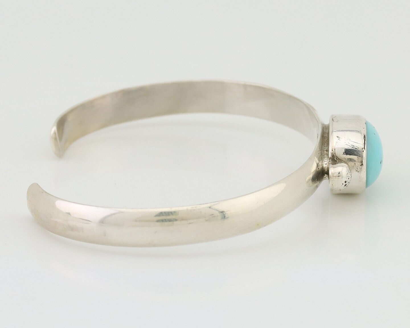 Navajo Cuff Bracelet 925 Silver Natural Blue Turquoise Native American C.80's