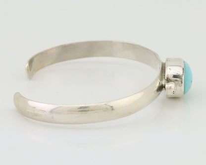 Navajo Cuff Bracelet 925 Silver Natural Blue Turquoise Native American C.80's