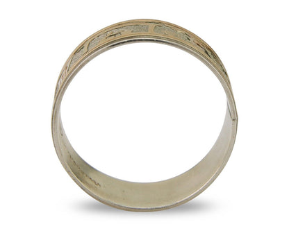 Men Navajo Handmade Ring 925 Silver & Gold Signed C8 C.80's