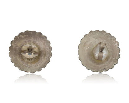 Navajo Small Shield Earrings 925 Silver Native American Artist C.80's