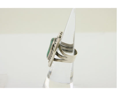 Navajo Ring 925 Silver Gem Grade Turquoise Native American Artist C.80's