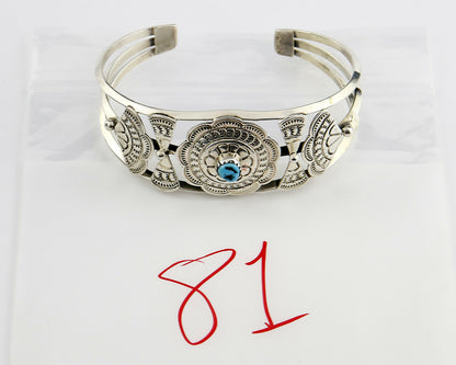 VTG Navajo Indian Artist Pricilla Apacheto Handmade .925 Silver Cuff