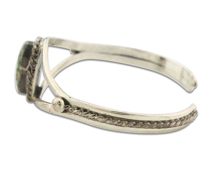 Vintage Navajo Bracelet 925 Silver Turquoise Tranditional Handmade Signed Gecko