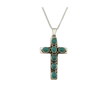 Navajo Necklace 925 Silver Aqua Turquoise Artist Signed C Montoya C.80's