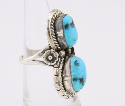 Navajo Ring 925 Silver Natural Blue Turquoise Native American Artist C.80's