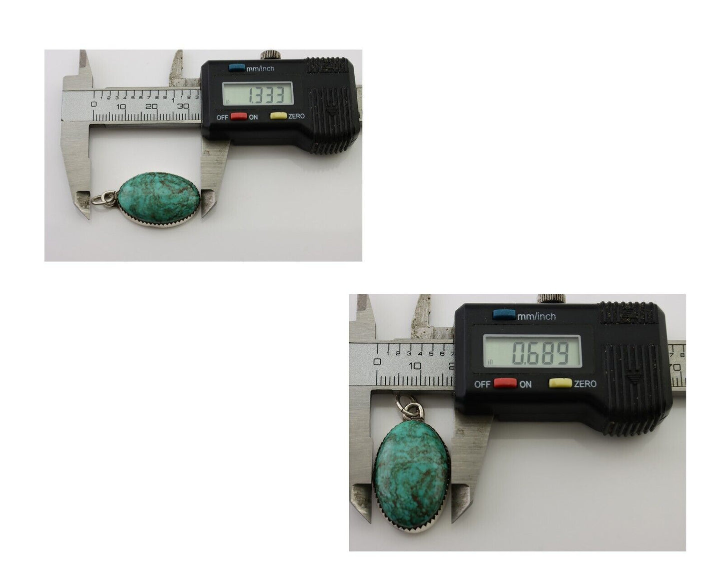 Navajo Pendant 925 Silver Natural Turquoise Native American Artist C.90's