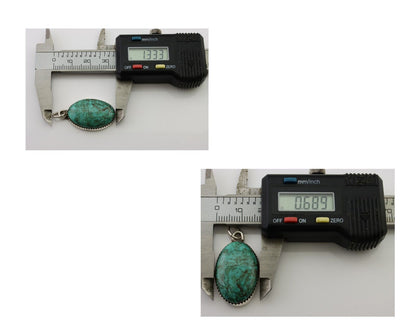 Navajo Pendant 925 Silver Natural Turquoise Native American Artist C.90's