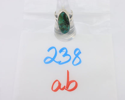 Navajo Ring 925 Silver Natural Blue Gem Turquoise Native American Artist C.80's
