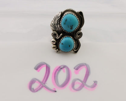 Navajo Handmade Ring 925 Silver Natural Tuquoise Artist Signed JM C.80's