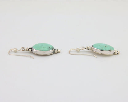 Navajo Dangle Earrings 925 Silver Natural Turquoise Native American Artist C80s