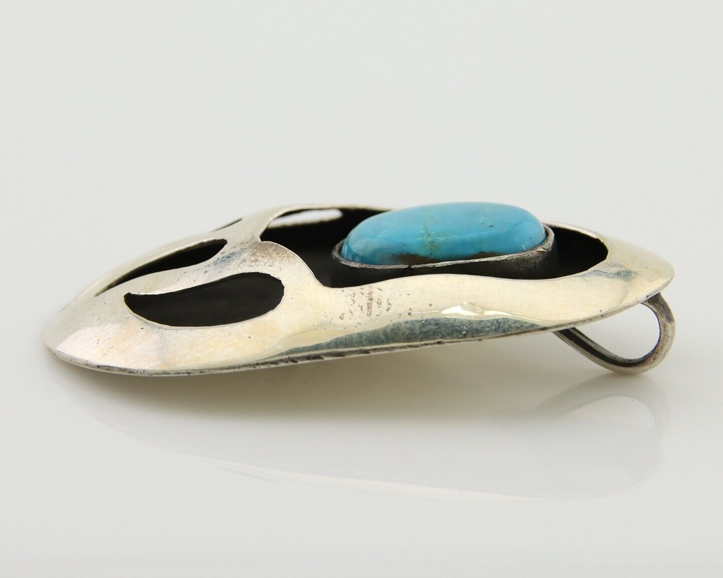 Navajo Paw Pendant 925 Silver Natural Turquoise Native American Artist C.80's