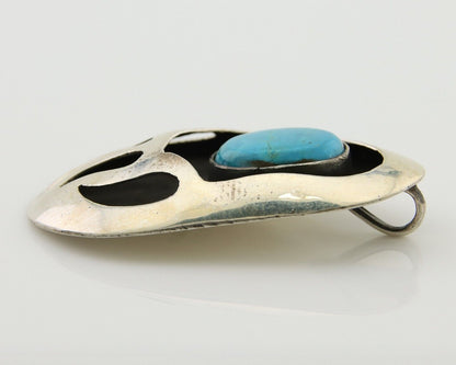 Navajo Paw Pendant 925 Silver Natural Turquoise Native American Artist C.80's
