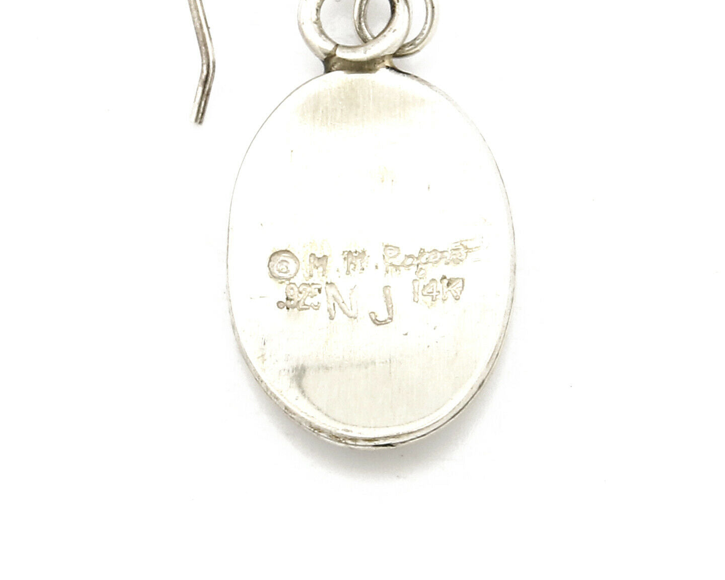 Navajo Dangle Earrings 925 Silver & 14k Solid Gold MM Rogers & NJ C.80's