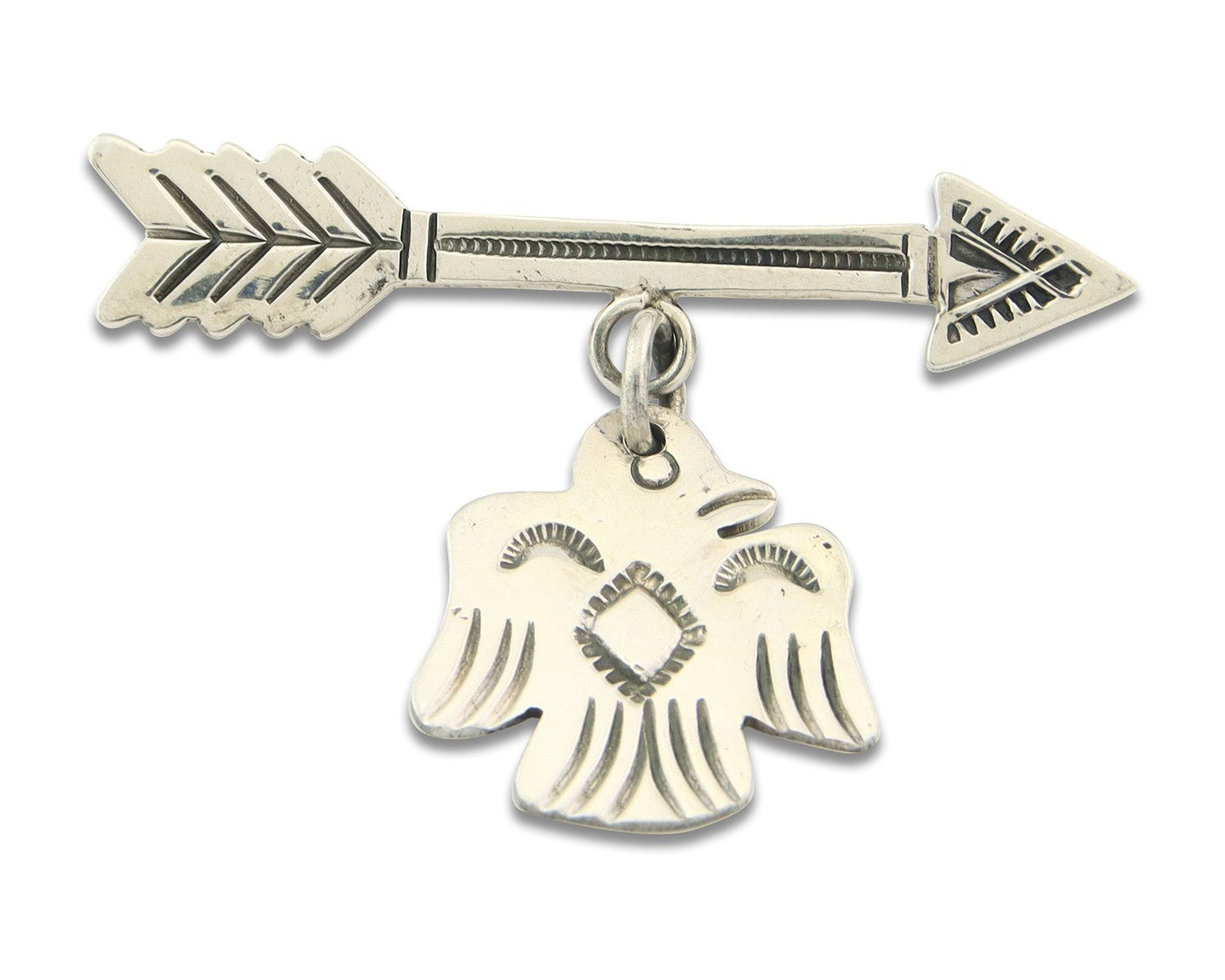 Navajo Pin Sterling Silver Thunderbird Arrow Artist Native American Artist