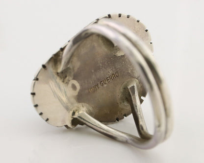 Navajo Handmade Ring 925 Silver Turquoise Signed Tony Guerro C.80's