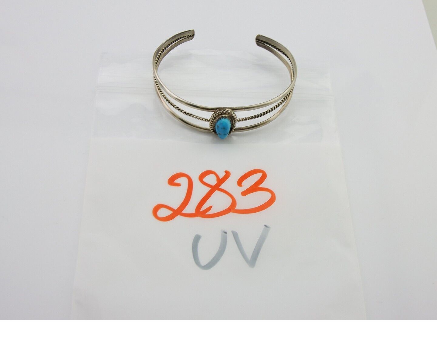 Navajo Cuff Bracelet 925 Silver Turquoise Cuff Artist Signed EG C.80's