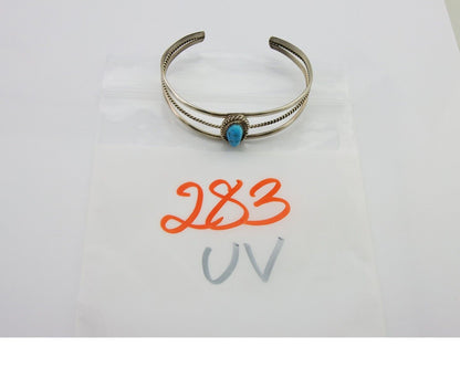 Navajo Cuff Bracelet 925 Silver Turquoise Cuff Artist Signed EG C.80's