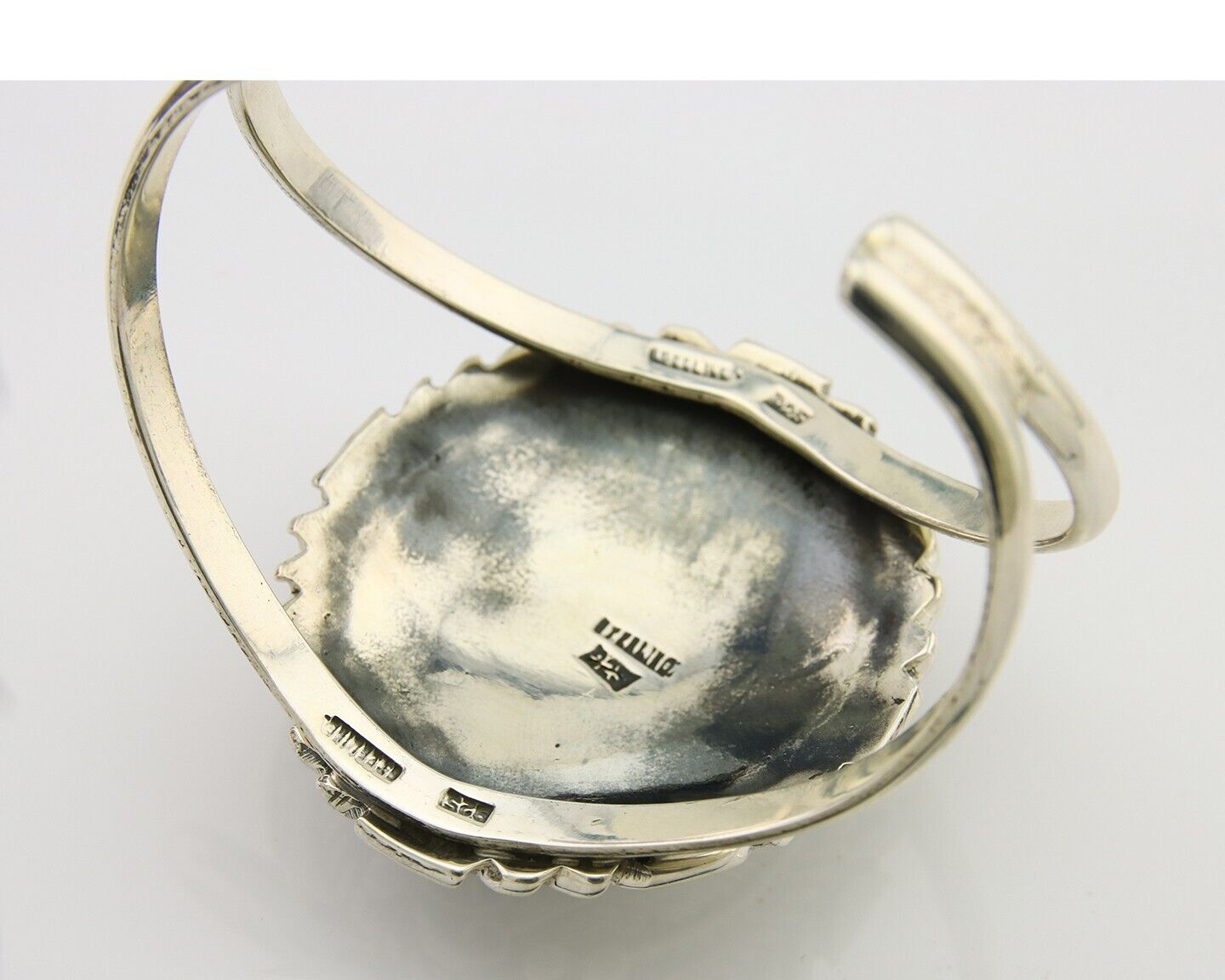 Navajo Cuff Bracelet 925 Silver Cuff Turquoise Cuff Native American Artist C80's