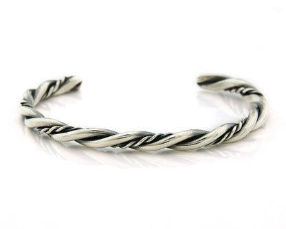 Navajo Cuff Bracelet 925 Sterling Silver Vintage Handmade Twist