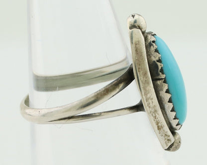 Navajo Handmade Ring 925 Silver Sleeping Beauty Artist Signed SC C.80's