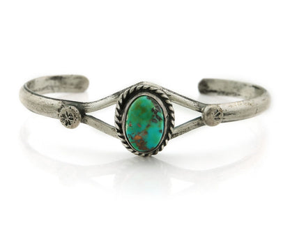 Navajo Cuff Bracelet 925 Sterling Silver Natural Turquoise Handmade Vintage