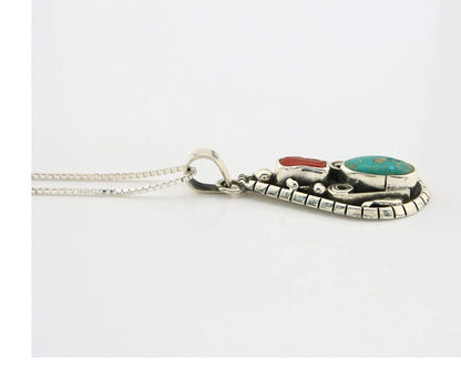 Navajo Necklace Sterling Authentic Gemstone Traditional Signed Teepee