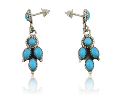 Navajo Paw Earrings 925 Silver Blue Turquoise Native American Artist C.80's