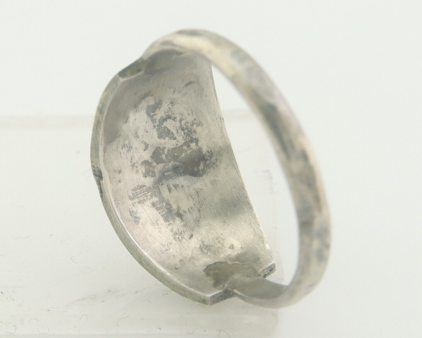 Navajo Ring 925 Sterling Natural Chip Inlay Blue Turquoise C.80's Size 9.0