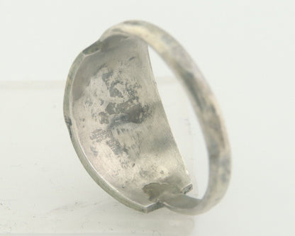 Navajo Ring 925 Sterling Natural Chip Inlay Blue Turquoise C.80's Size 9.0