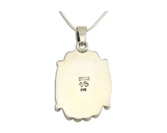 Navajo Necklace 925 Silver Natural Turquoise Artist Signed Gecko C.80's