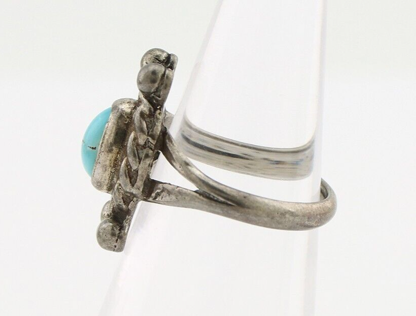 Navajo Ring 925 Silver Natural Blue Turquoise Native American Artist C.1980's