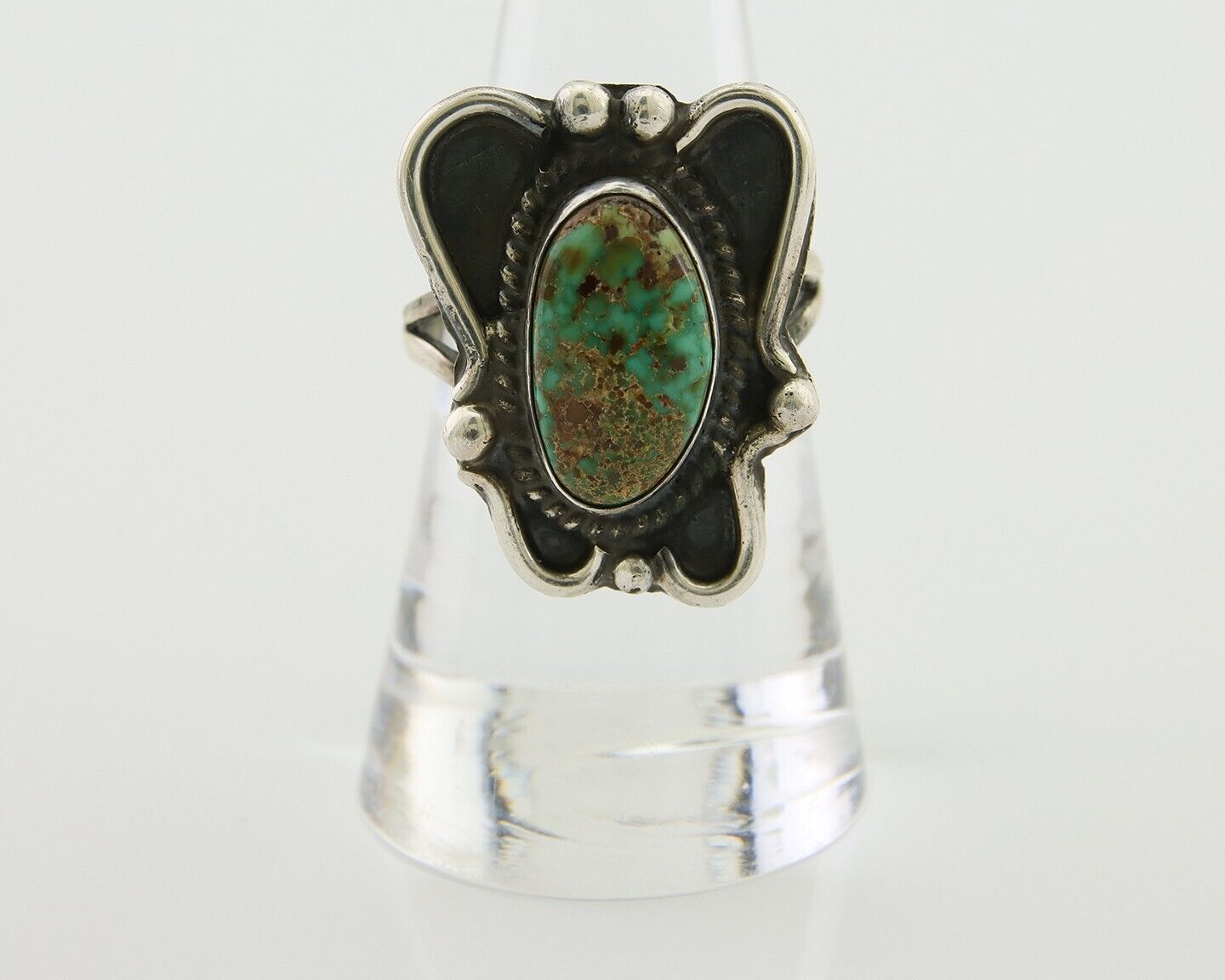 Navajo Handmade Ring 925 Silver Turquoise Native Artist C.80's