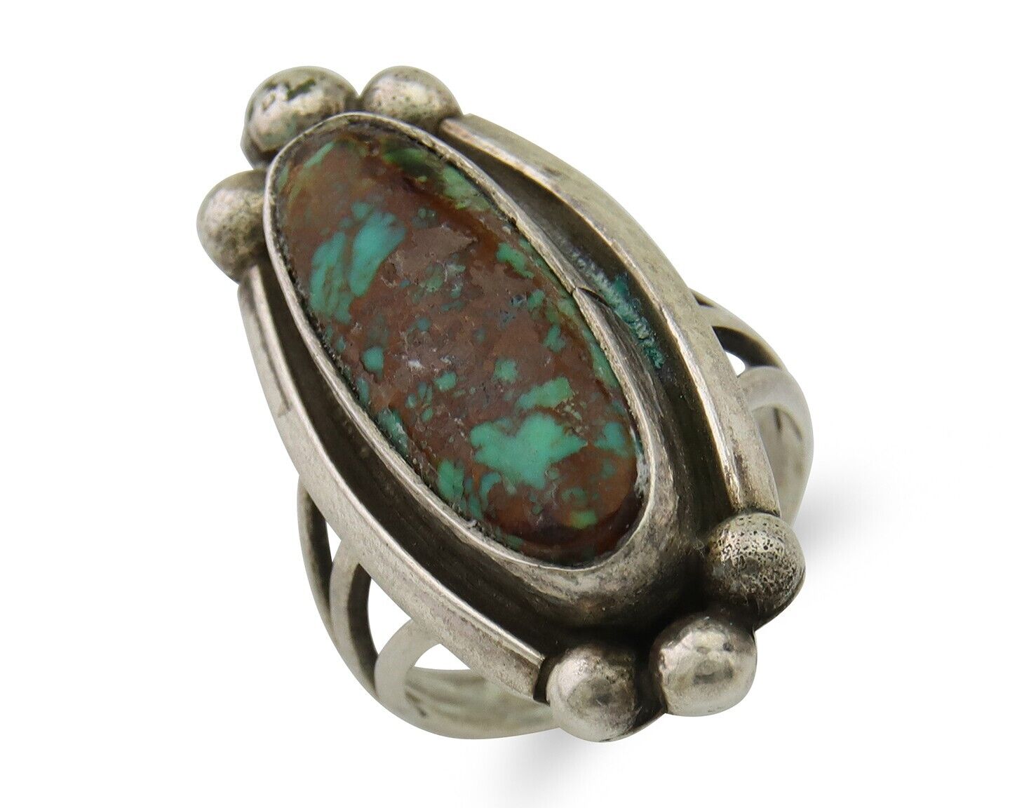 Navajo Ring 925 Silver Turquoise Artist Signed Sunrise C.80's