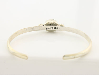Navajo Cuff Bracelet Sterling Silver Natural Mined MOP Native Artist